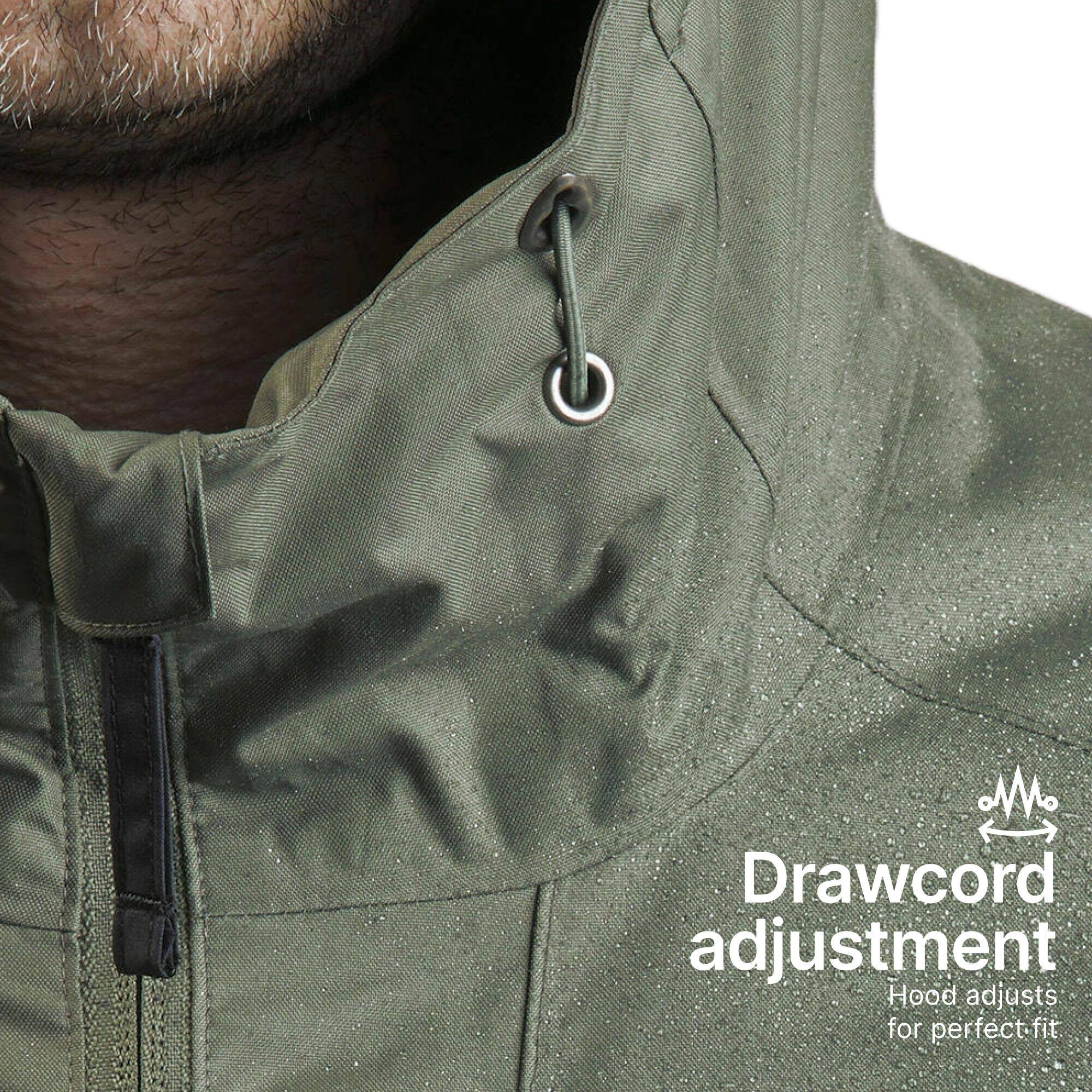Men’s Waterproof Winter Hiking Jacket Comfortable Upto-10°C - NH500 Warm Green -  3