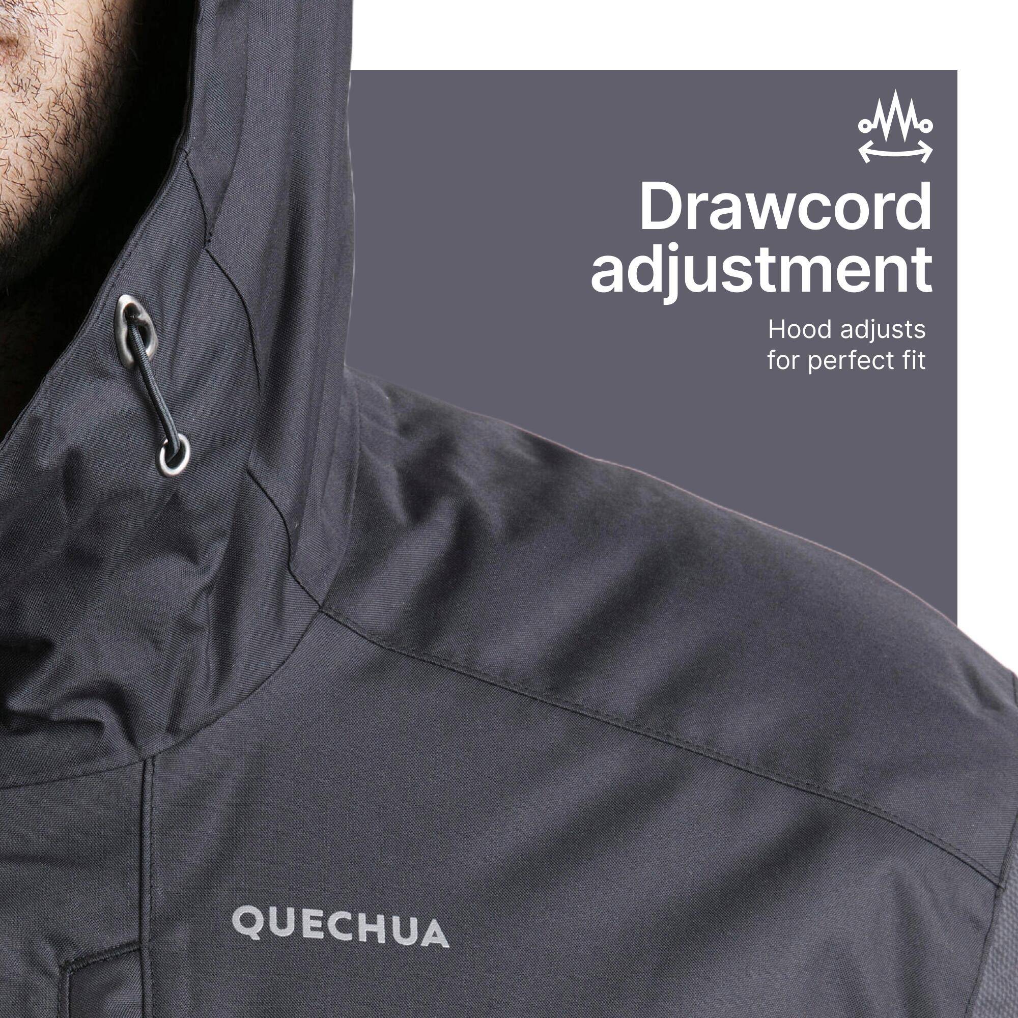 Men’s Waterproof Winter Hiking Jacket Comfortable Upto-10°C - NH500 Warm Black -  3