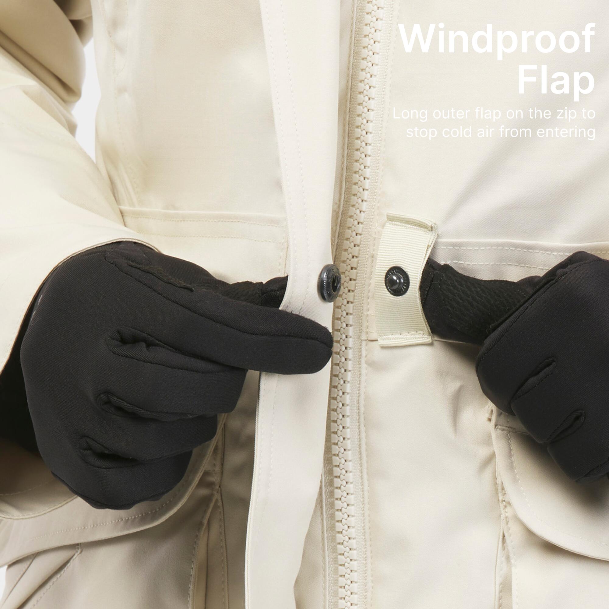 Women Hiking Waterproof Parka Jacket, Removable Fur Hood -20�C, NH900 - Beige