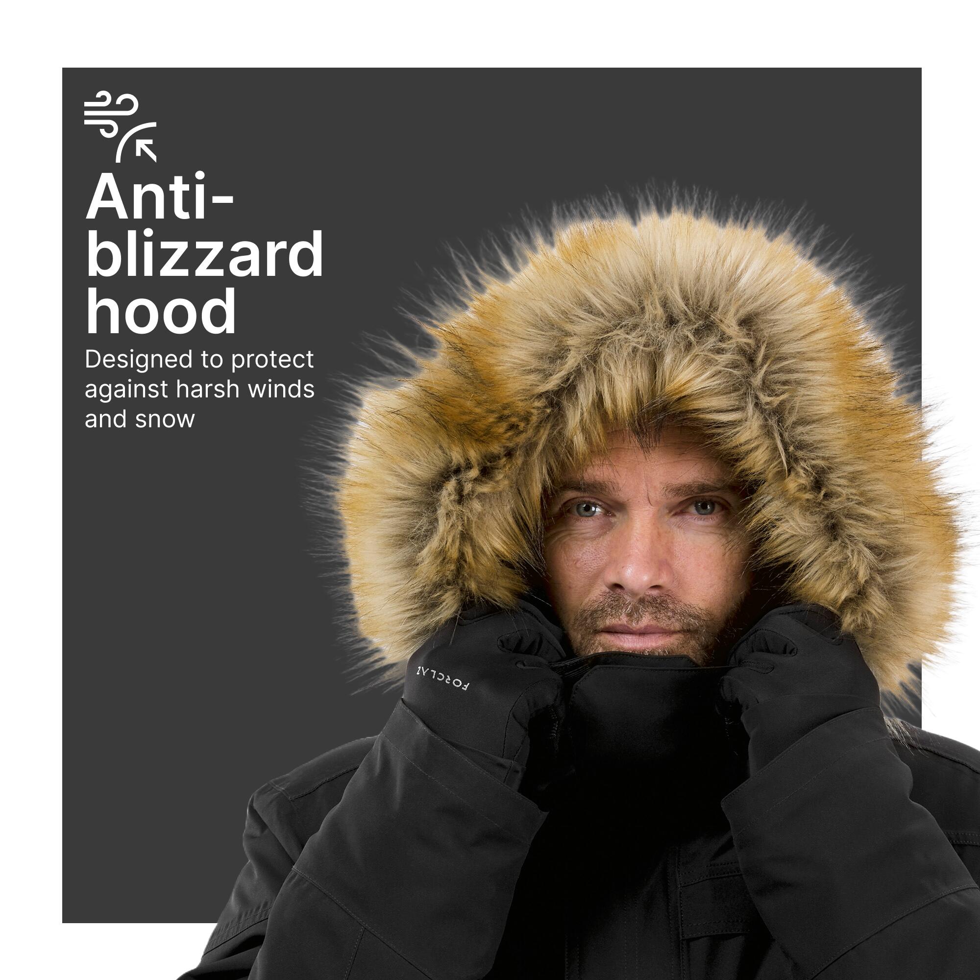 Men’s waterproof hiking parka -20°C, NH900 - Black