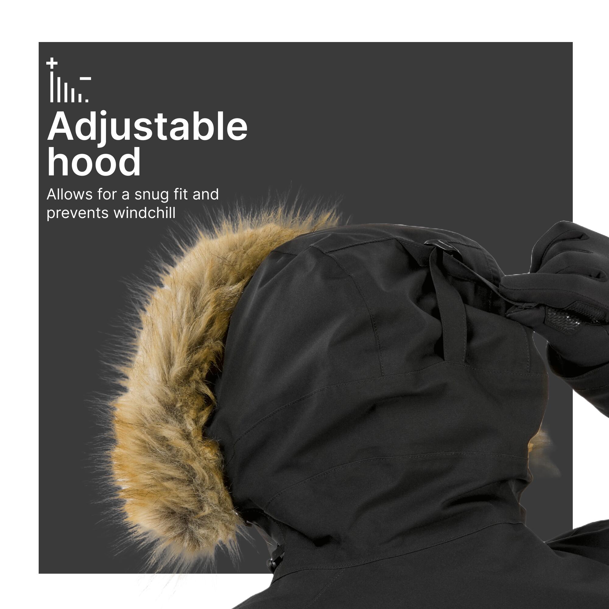 Men’s waterproof hiking parka -20°C, NH900 - Black