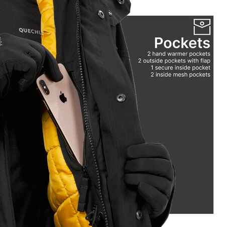 Men’s waterproof hiking parka -20°C, NH900 - Black