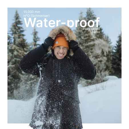 Men’s waterproof hiking parka -20°C, NH900 - Black