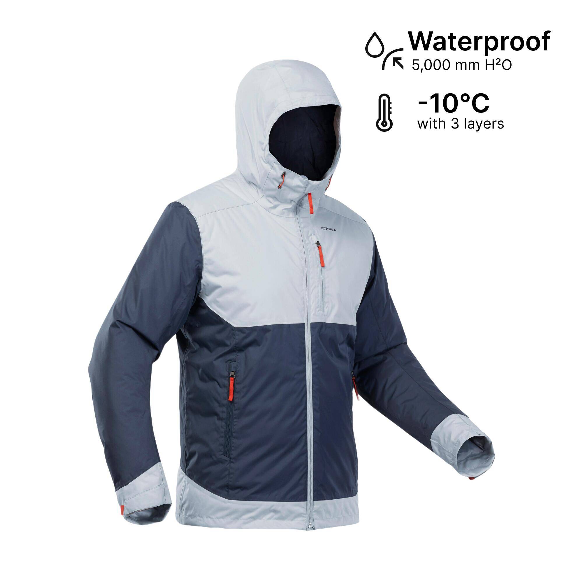 Men’s Waterproof Hiking Jacket -10°C NH500 - Grey -  3