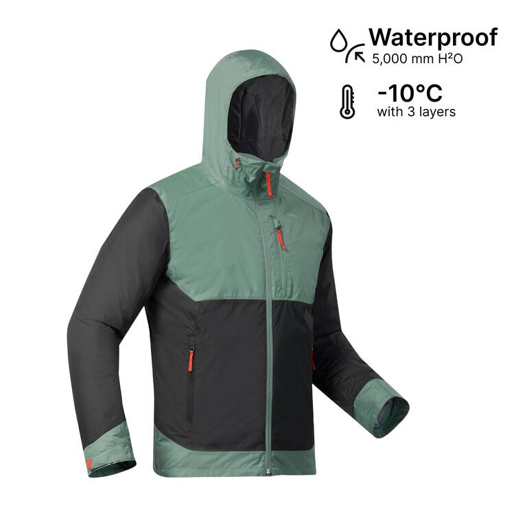 Men’s hiking waterproof winter jacket - SH500 -10°C