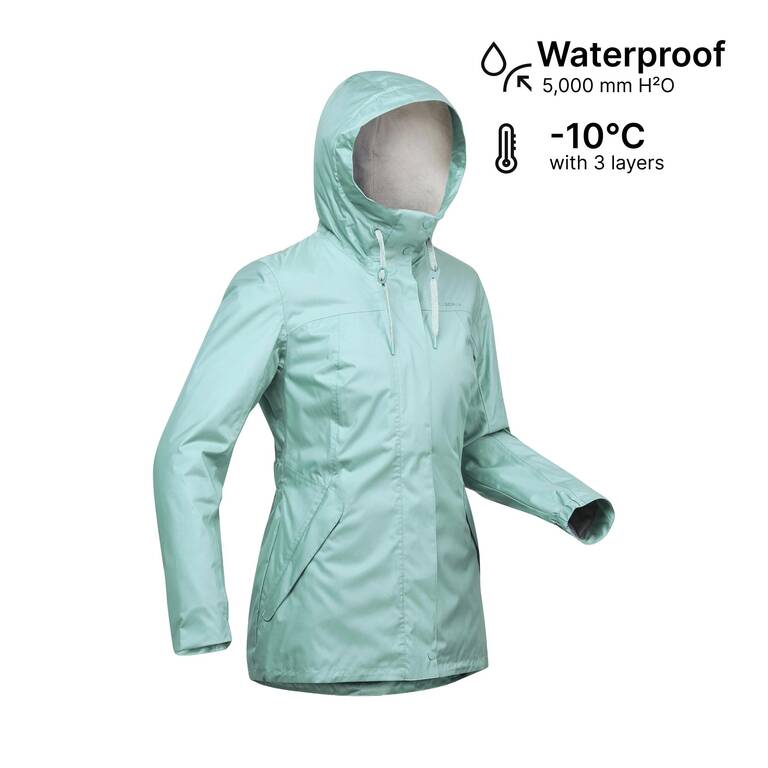 Women’s hiking waterproof winter jacket - SH500 -10°C