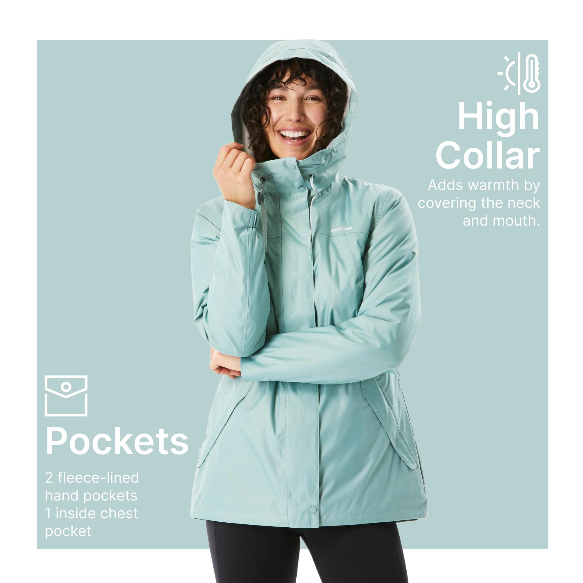 Women’s hiking waterproof winter jacket - SH500 -10°C