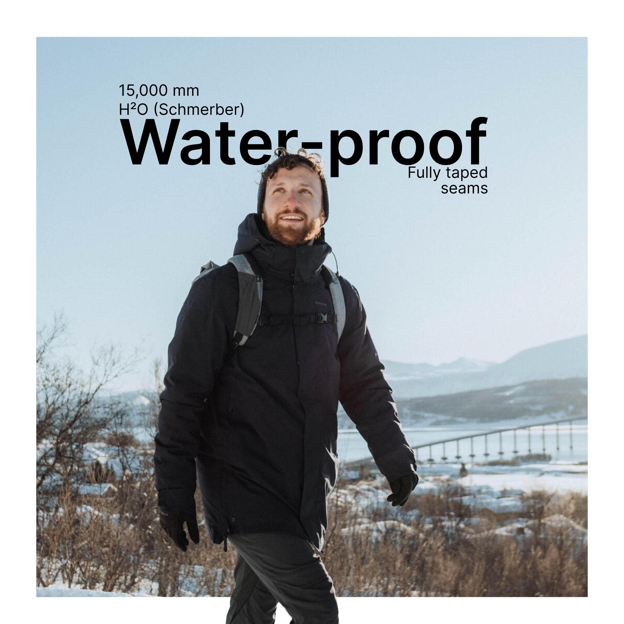 Men’s waterproof hiking parka -10°C, NH500 - Blue