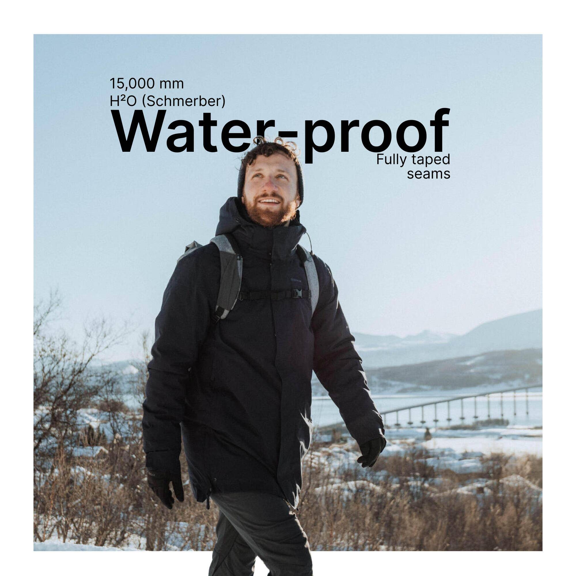 Men’s waterproof hiking parka -10°C, NH500 - Blue -  2