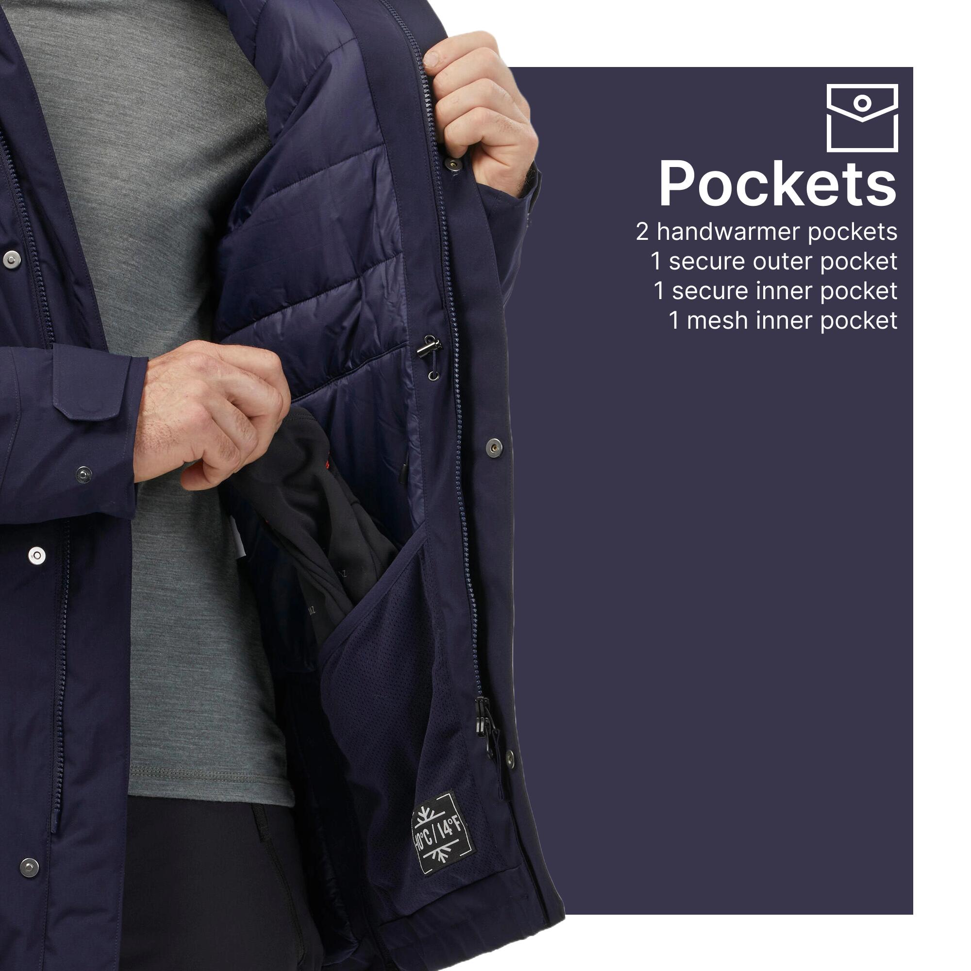 Men’s waterproof hiking parka -10°C, NH500 - Blue