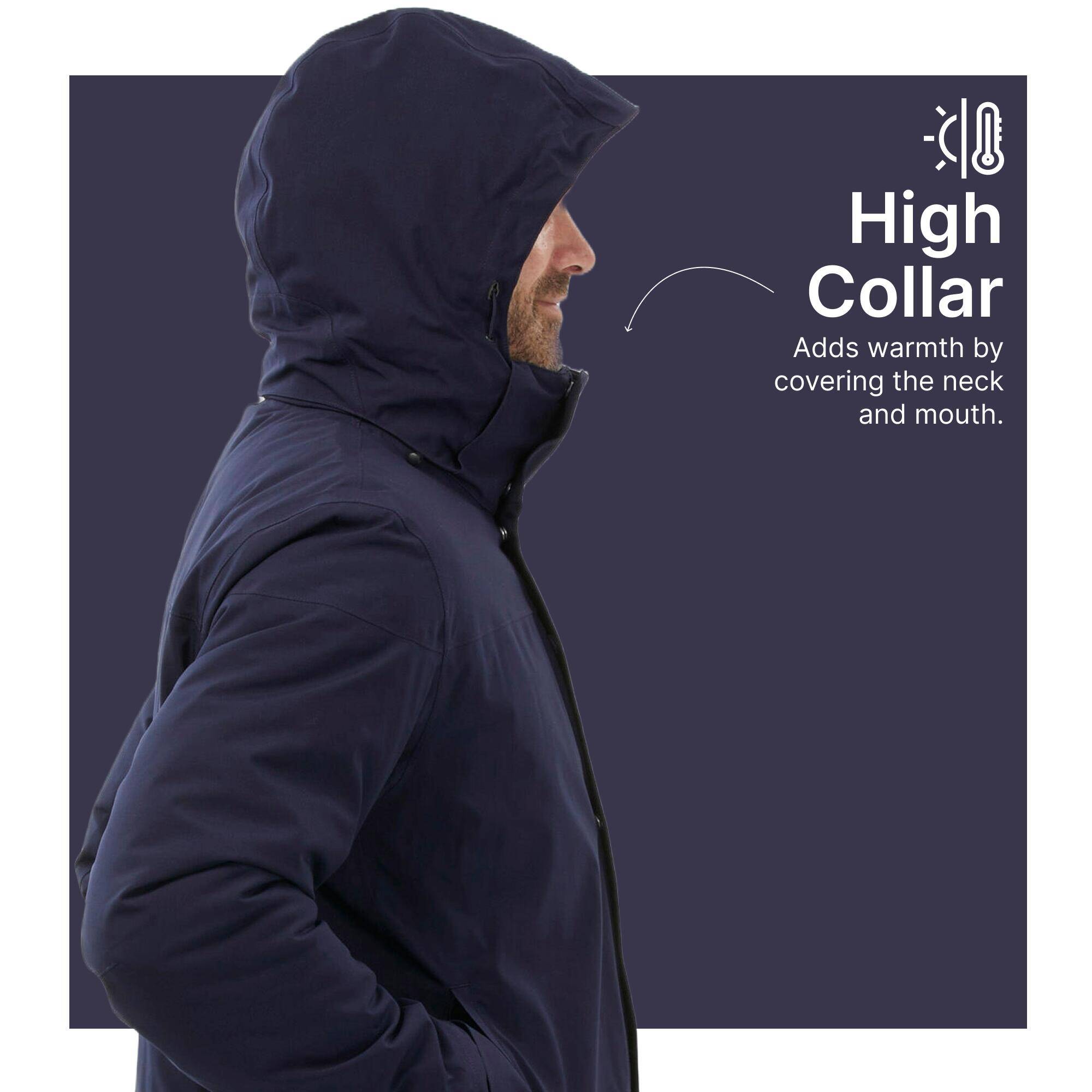 Men’s waterproof hiking parka -10°C, NH500 - Blue -  3