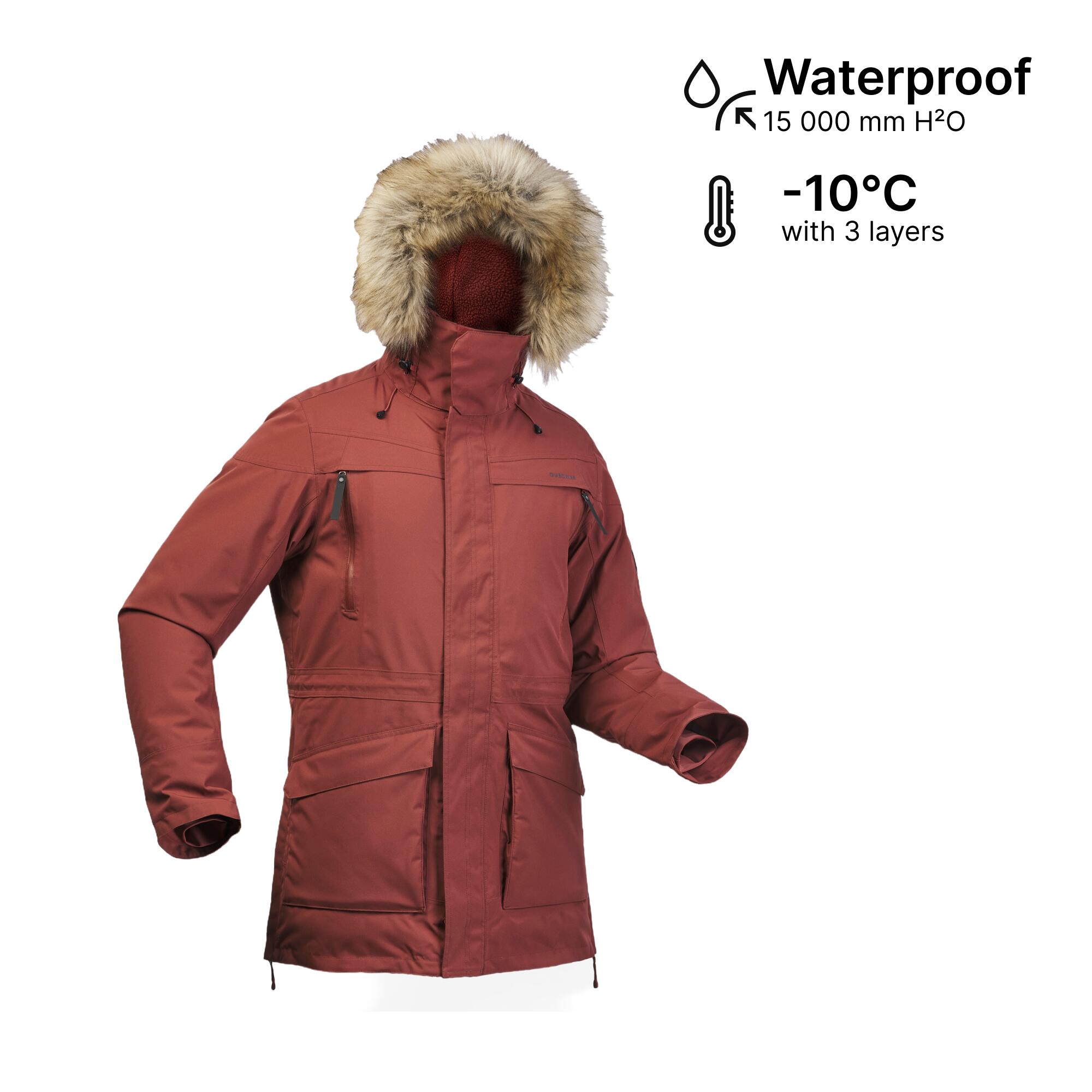 Men’s waterproof hiking parka -20°C, NH900 - Brown 9/17