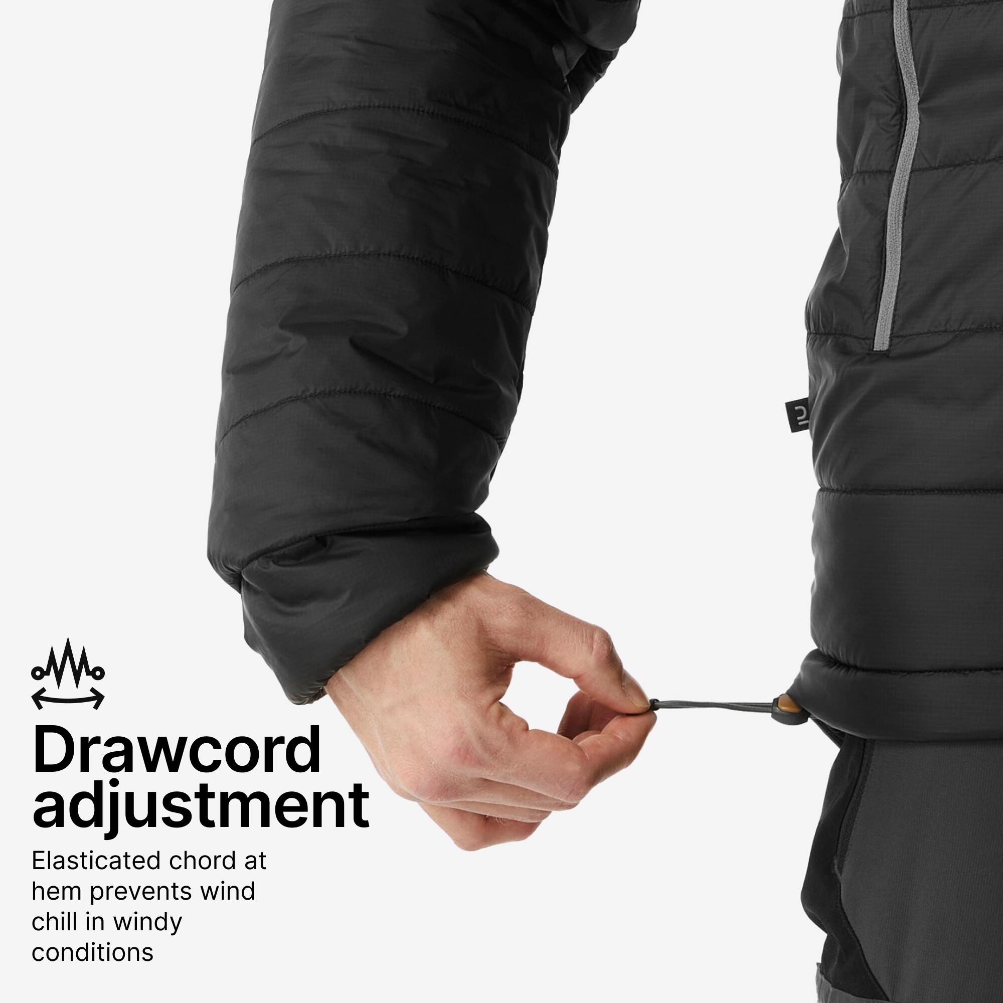 Men Packable Puffer Jacket for Trekking  - MT100 -5°C Black