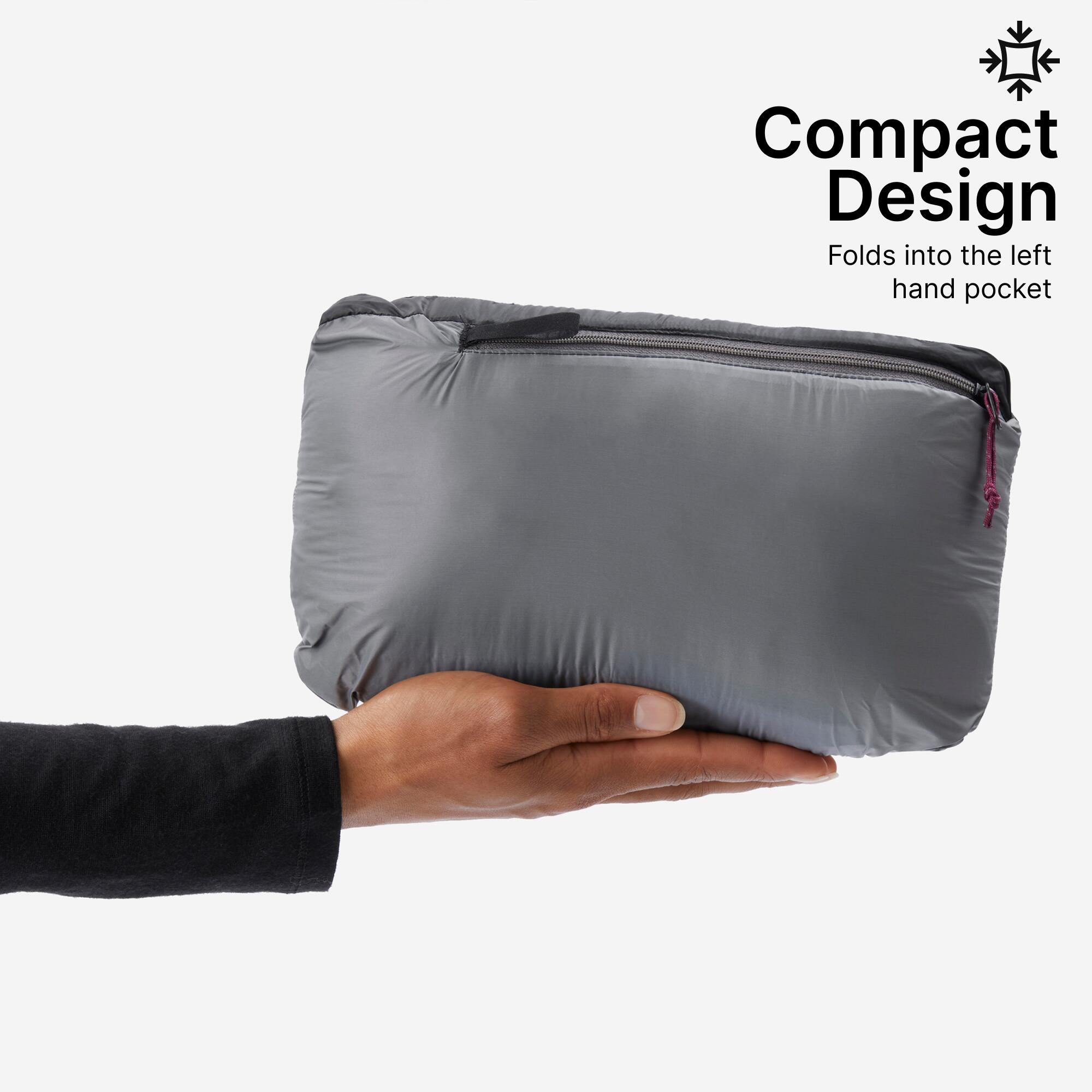 Women Warm Puffer Jacket with hood for mountain trekking- MT100 -5°C - Black