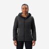 Women Warm Puffer Jacket with hood for mountain trekking- MT100 -5°C - Black