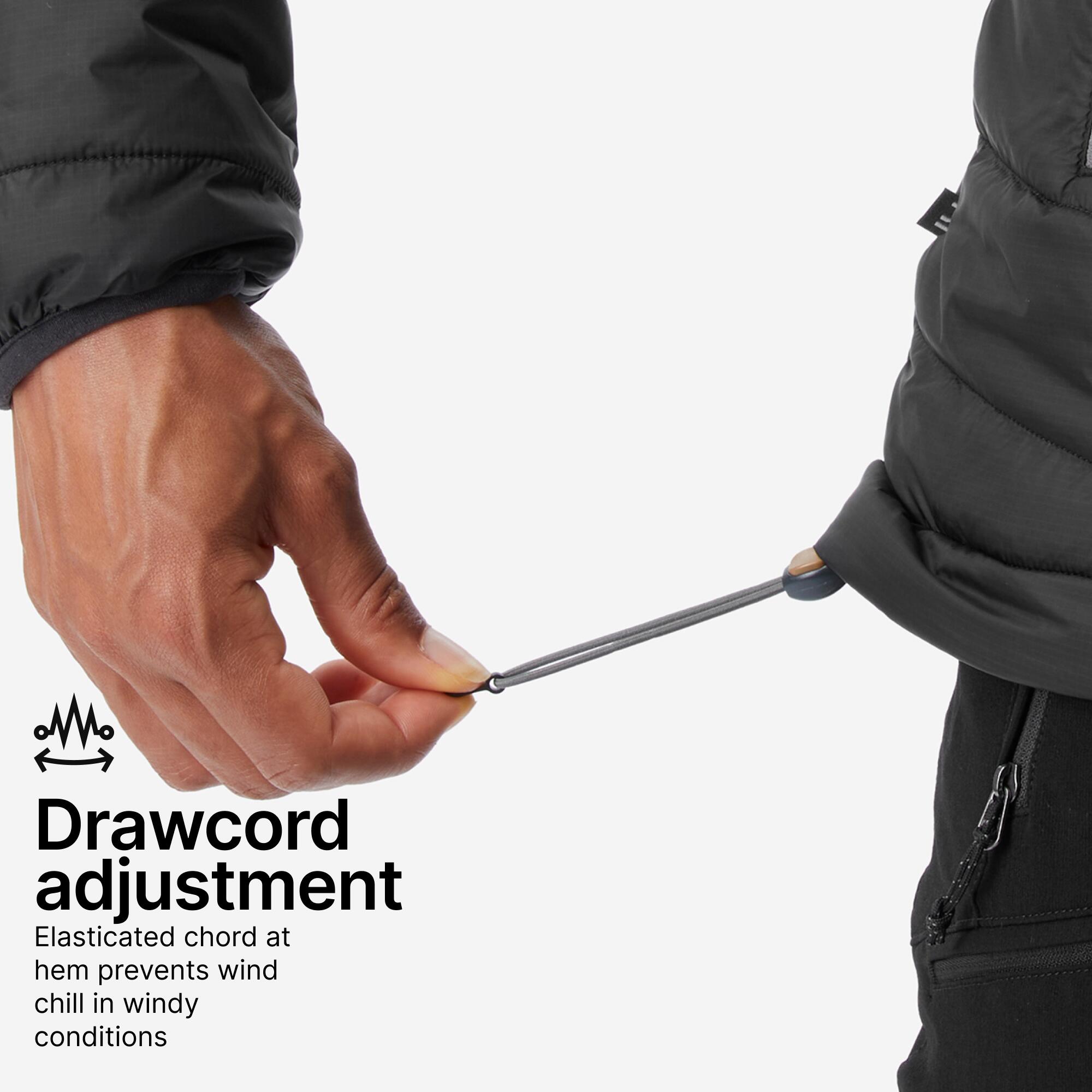 Women Warm Puffer Jacket with hood for mountain trekking- MT100 -5°C - Black