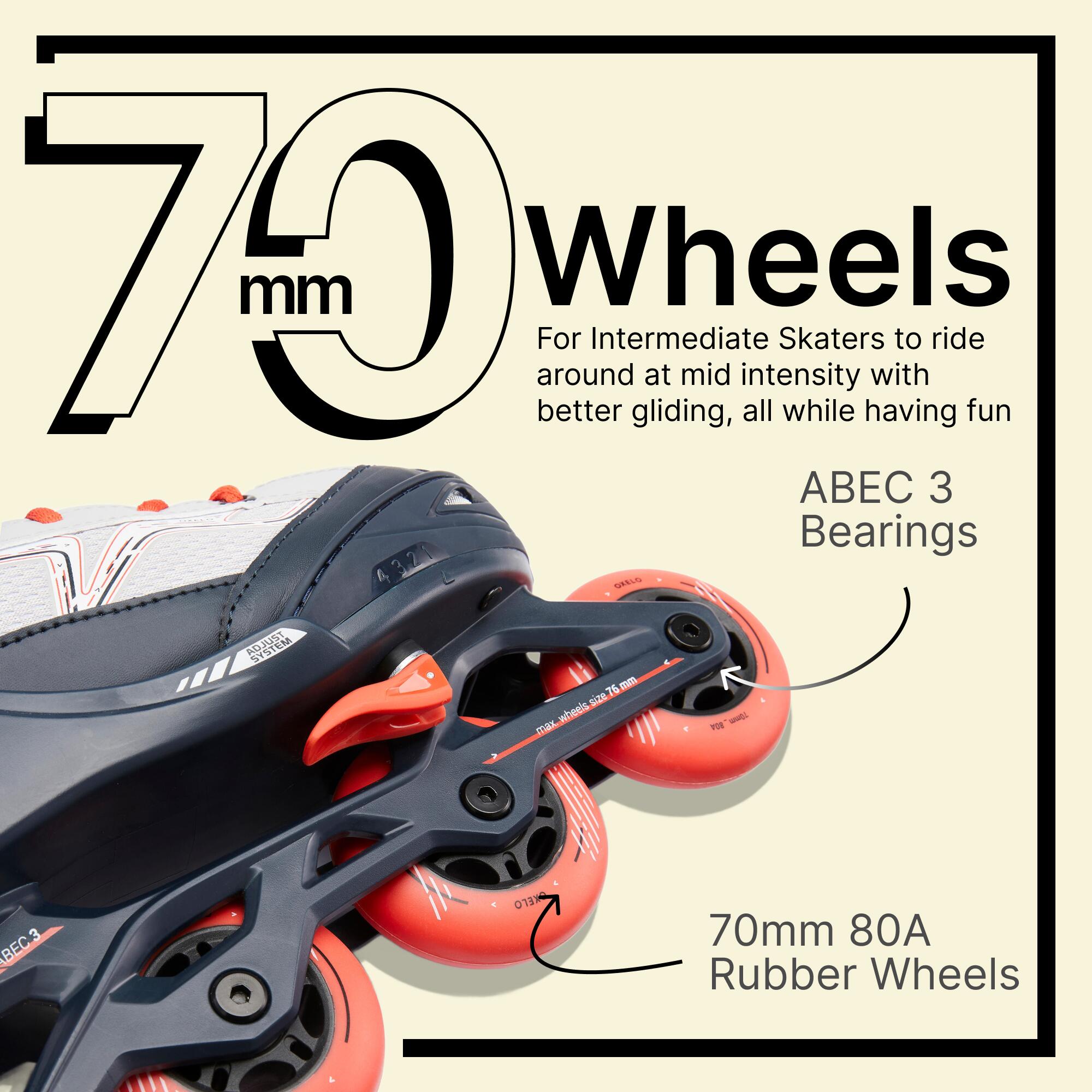 Kids' Inline Fitness Skates Fit3 - Grey/Red