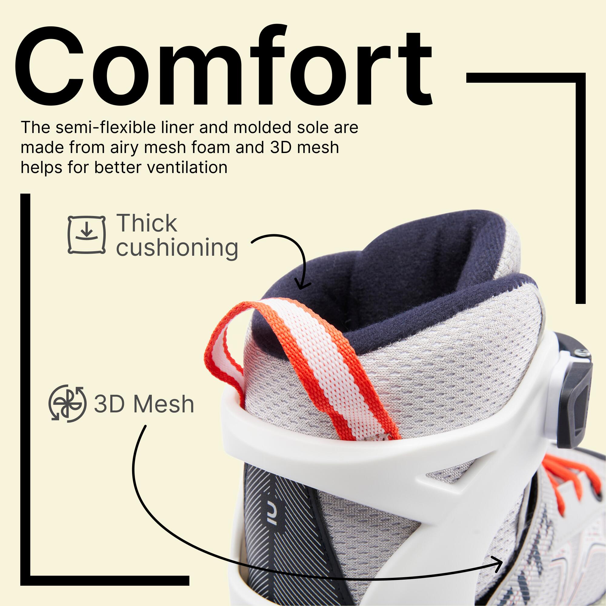 Kids' Inline Fitness Skates Fit3 - Grey/Red