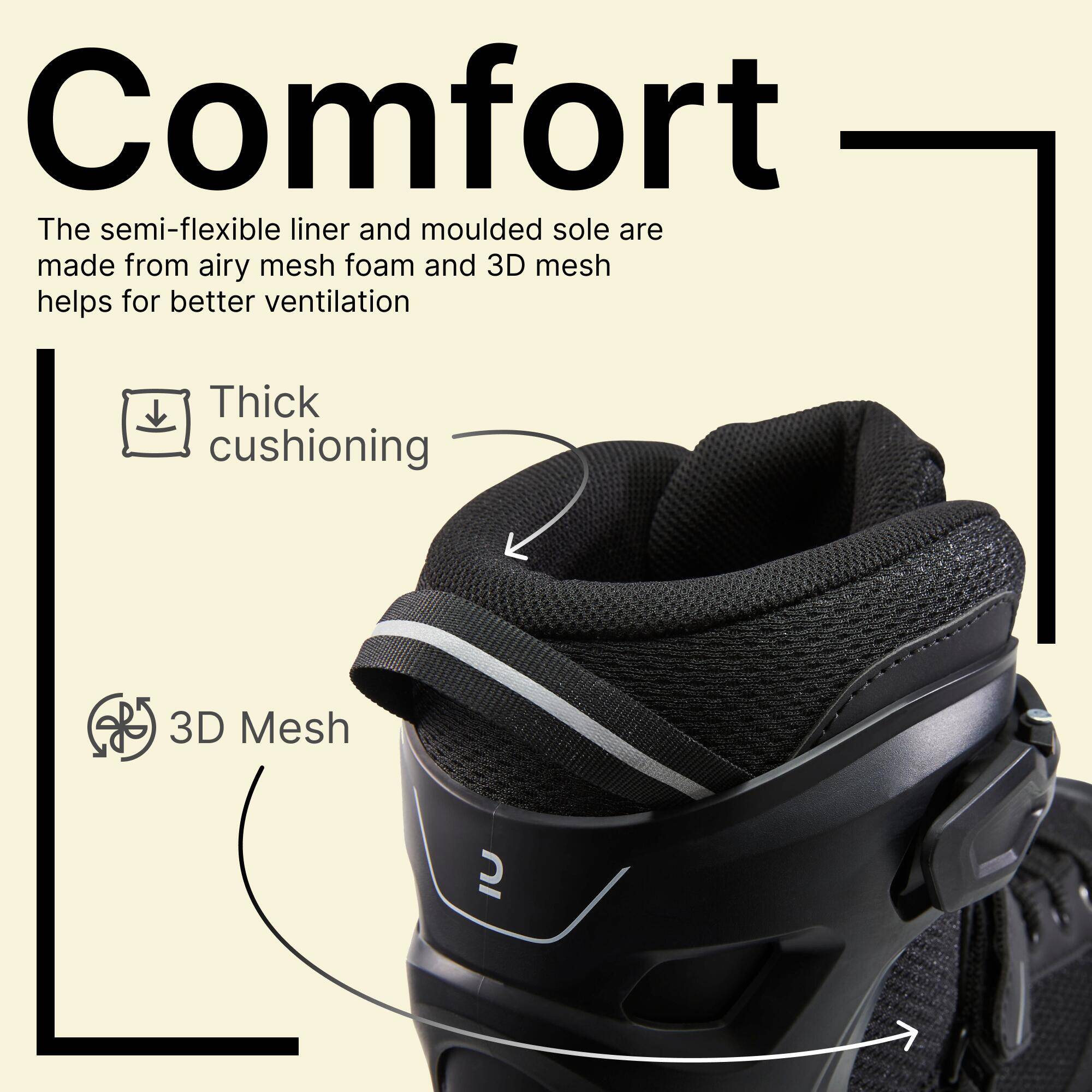 Kids Skating Shoes Inline Fit 3 Black -  5