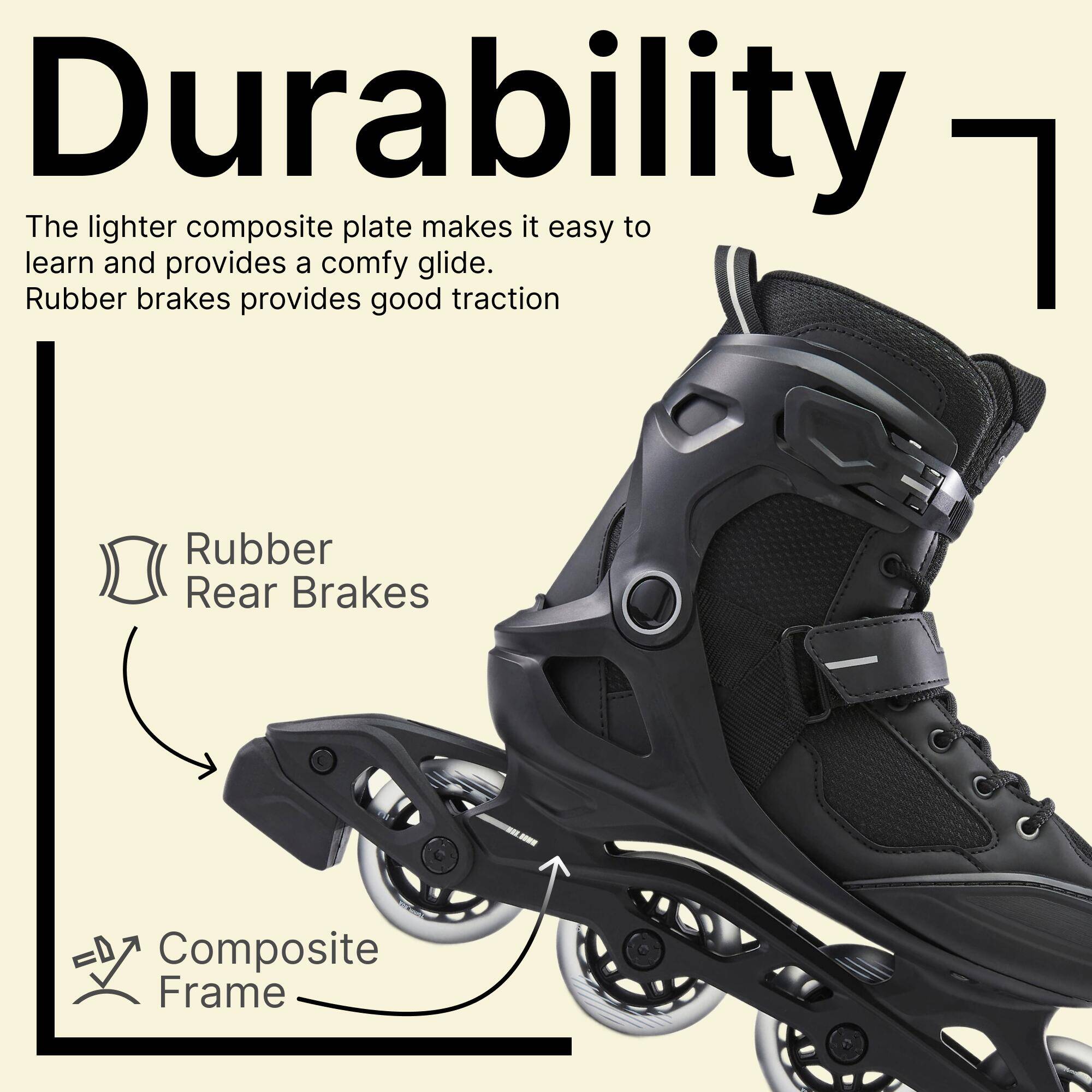 Kids Skating Shoes Inline Fit 3 Black -  4