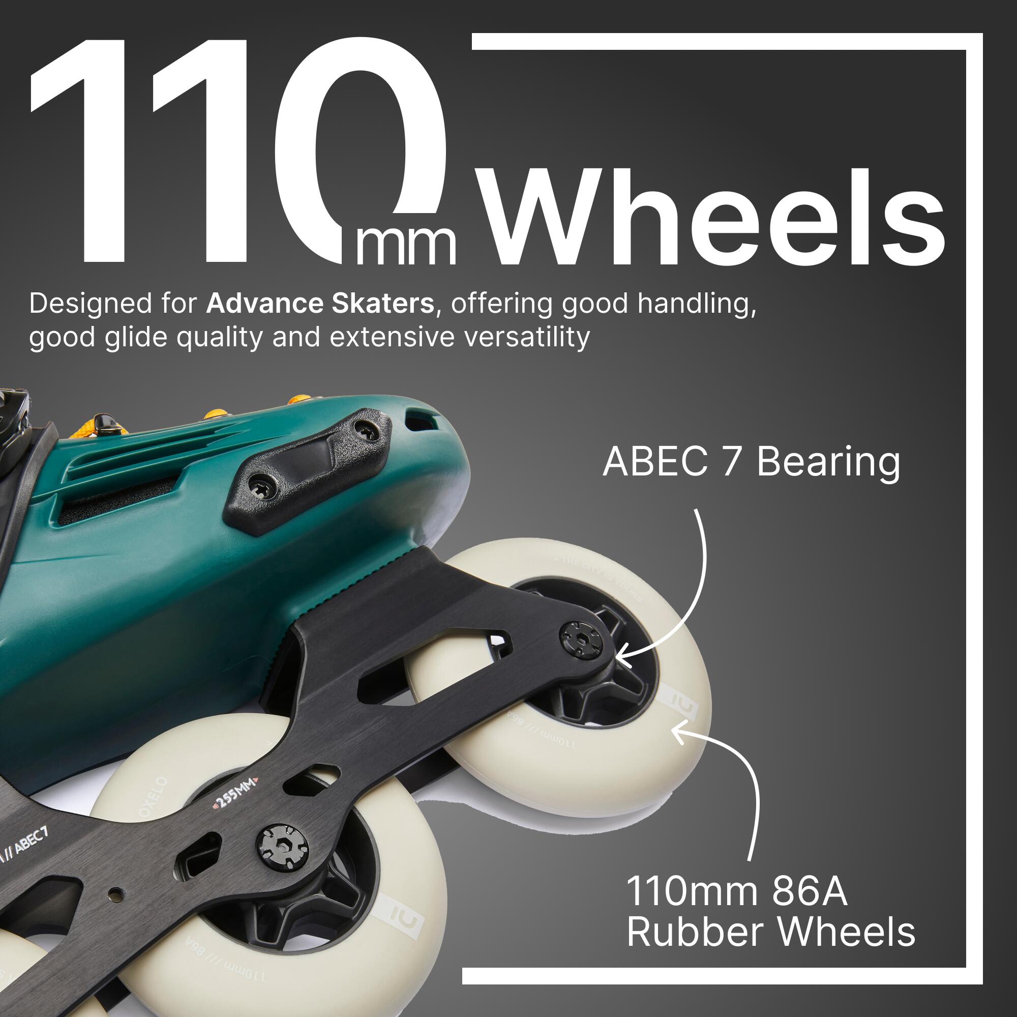 Adult Skating Shoes Inline MF 900 Urban Green