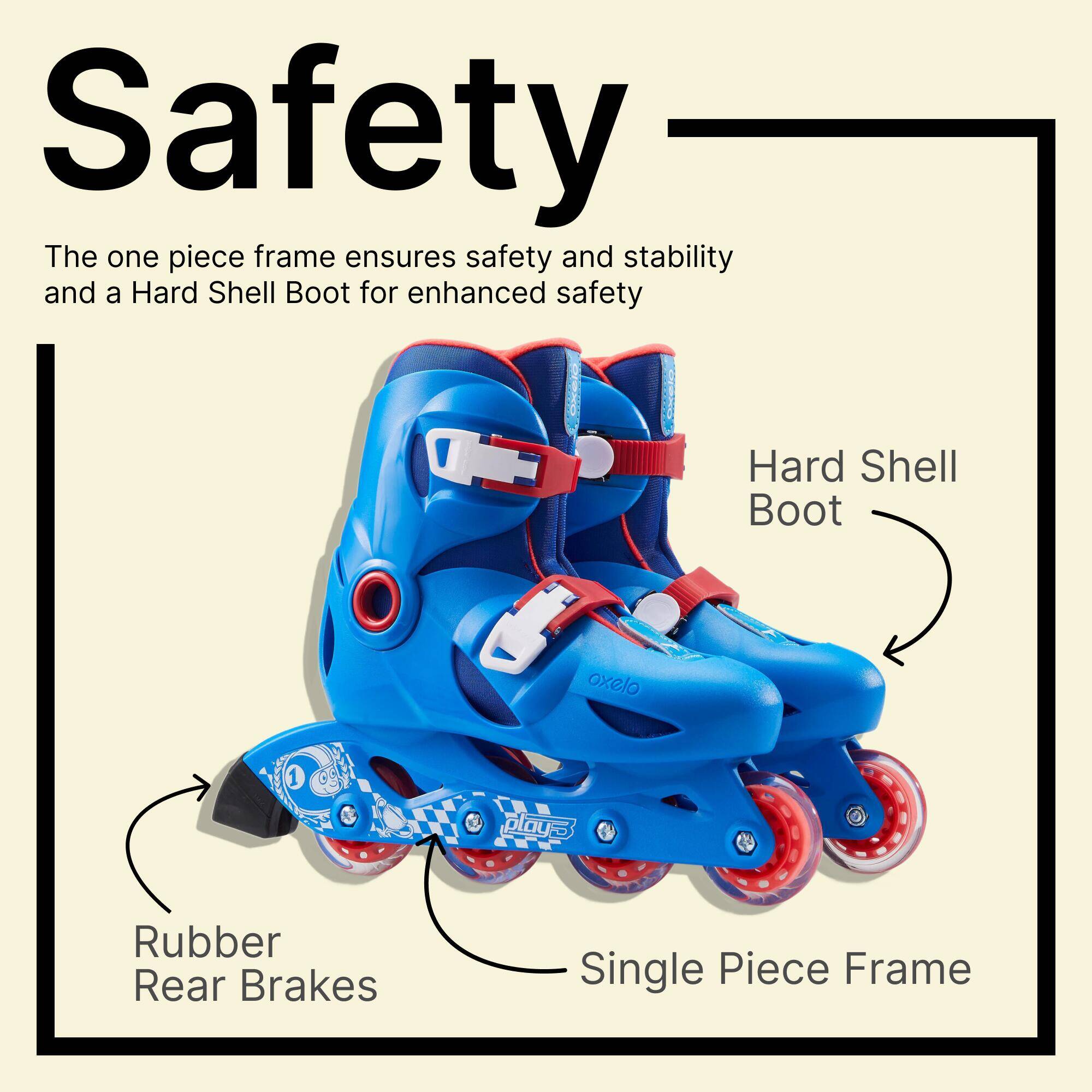 Kids Skating Shoes Inline Play 3 Blue -  3