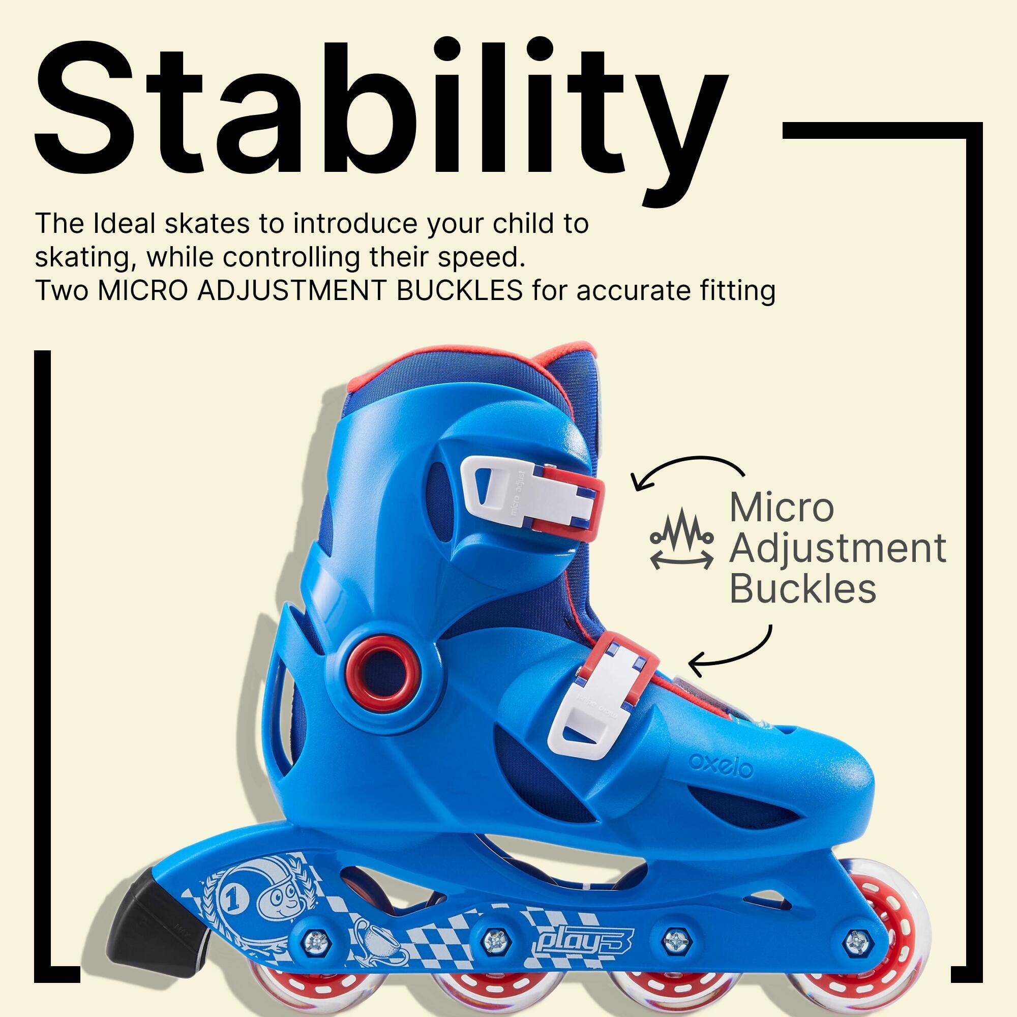 Kids Skating Shoes Inline Play 3 Blue -  4
