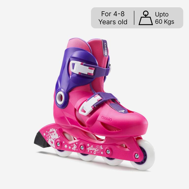 Kids Skating Shoes Inline Play 3 Pink