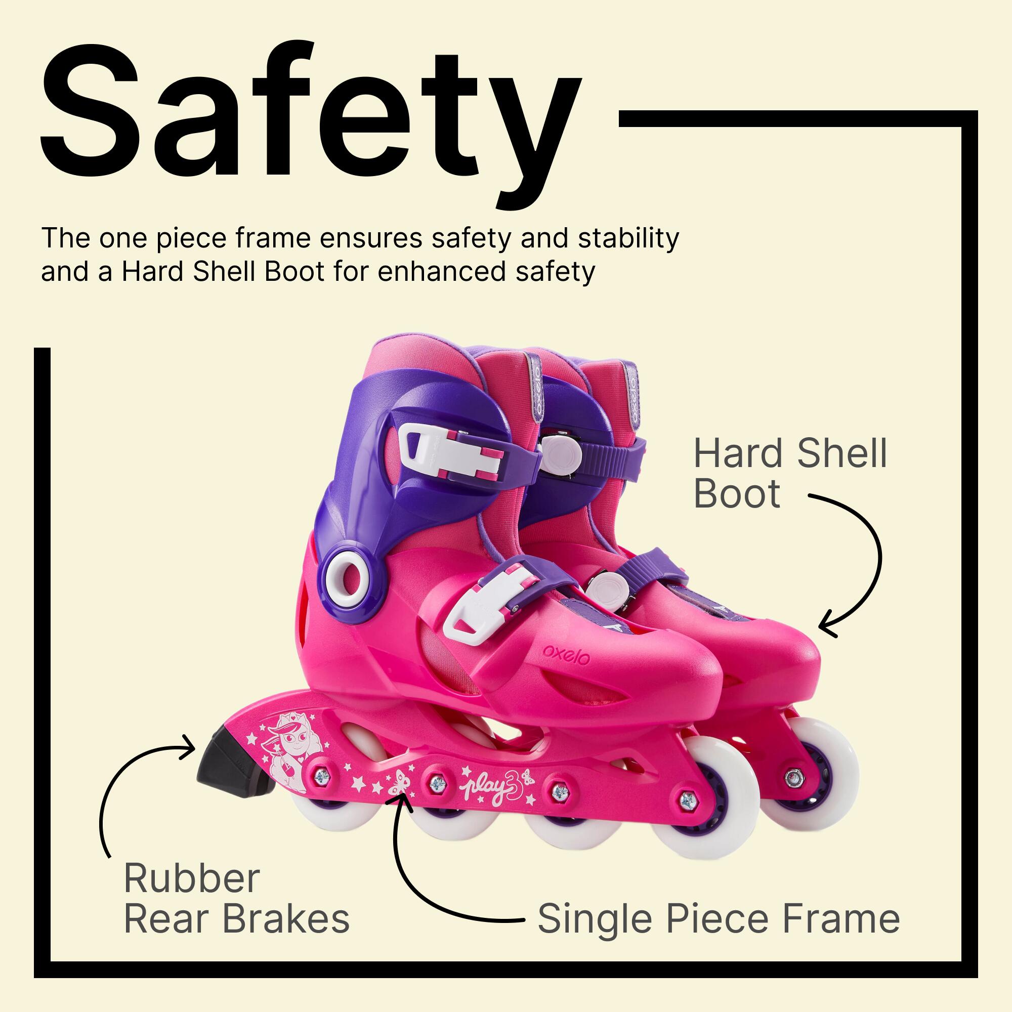 Kids Skating Shoes Inline Play 3 Pink