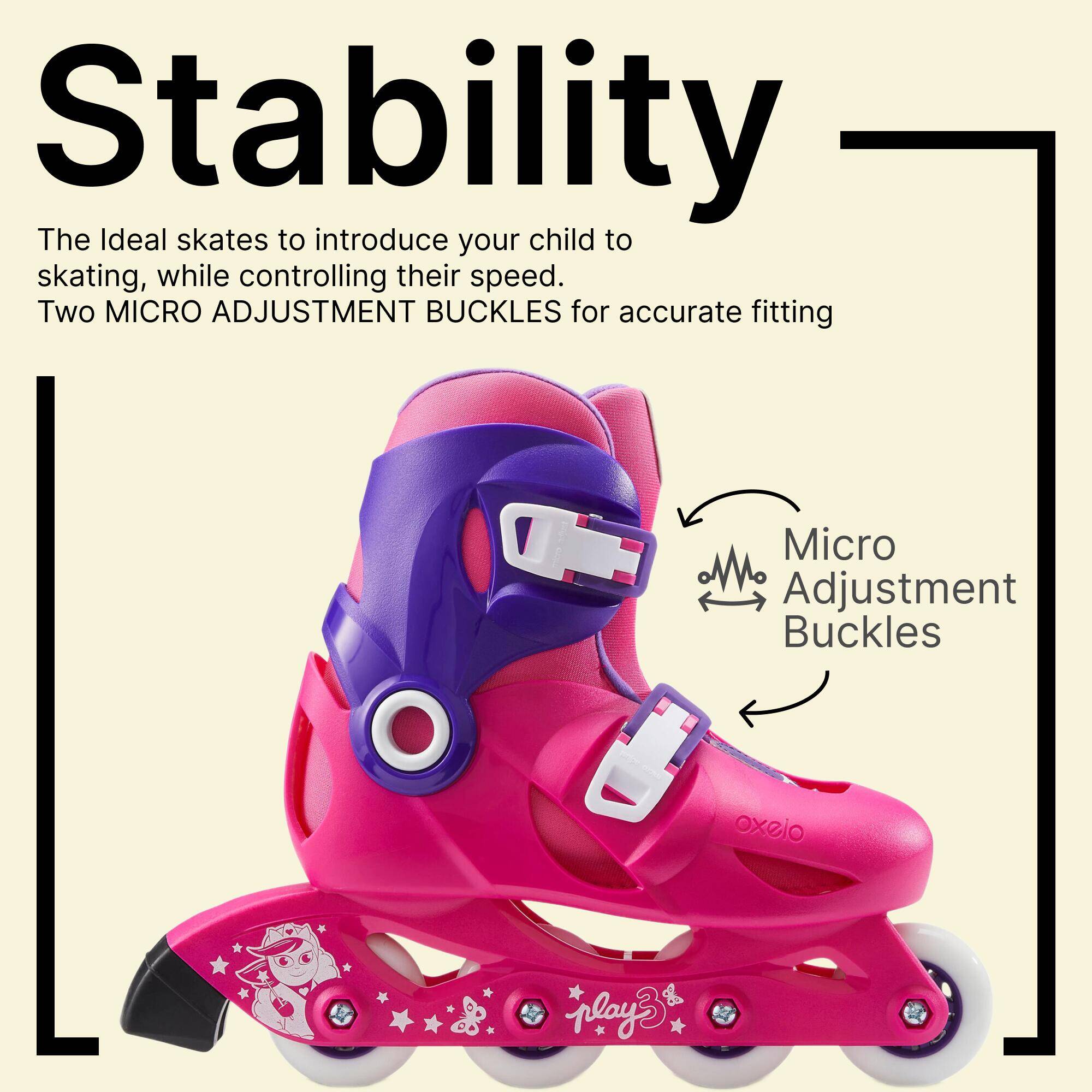 Kids Skating Shoes Inline Play 3 Pink -  4