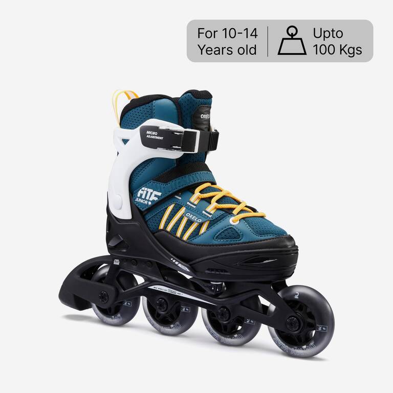 Kids Skating Shoes Inline Fit 5 Blue Yellow