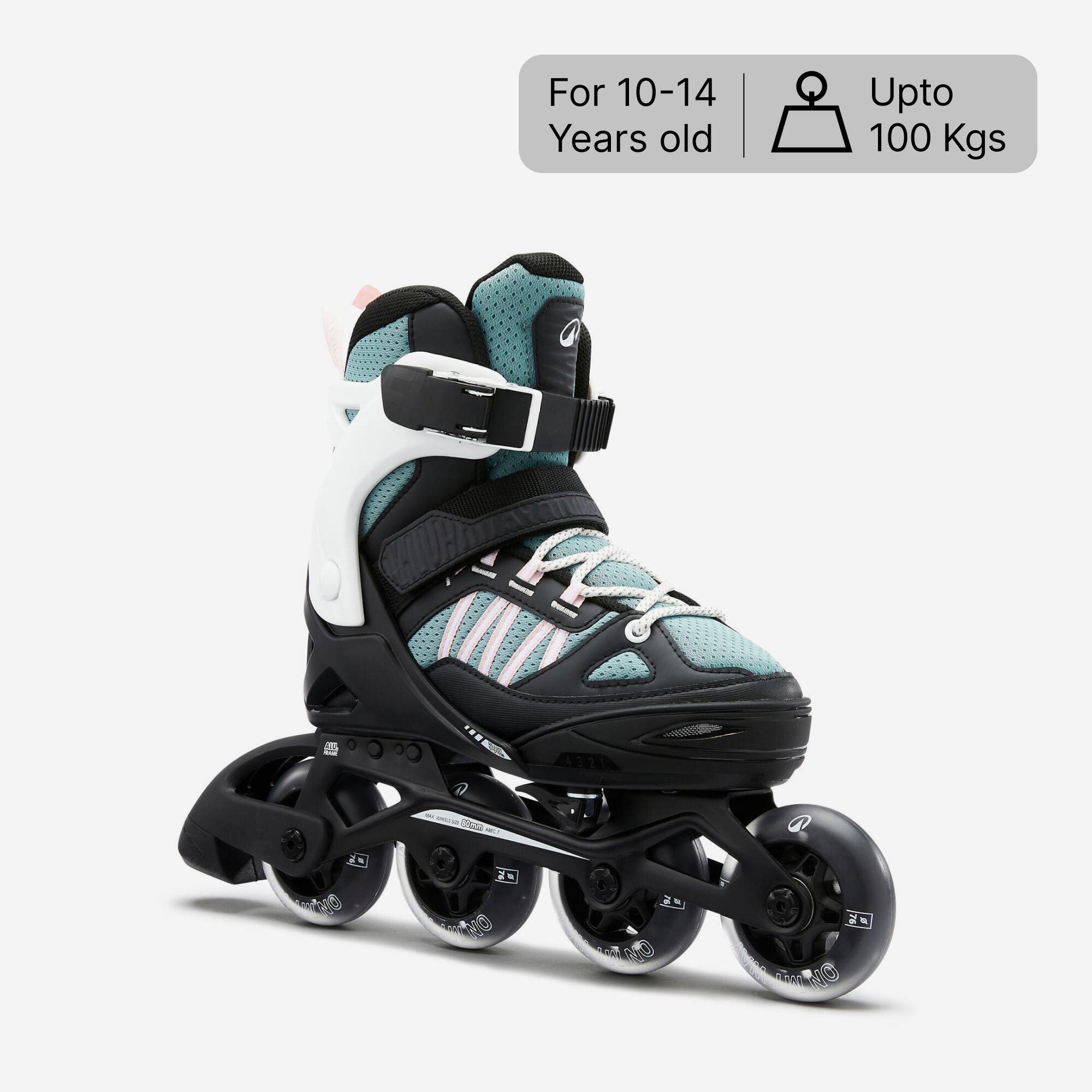 Inline Skates Inliner Kinder - Fit 5 rosa/khaki 25/42