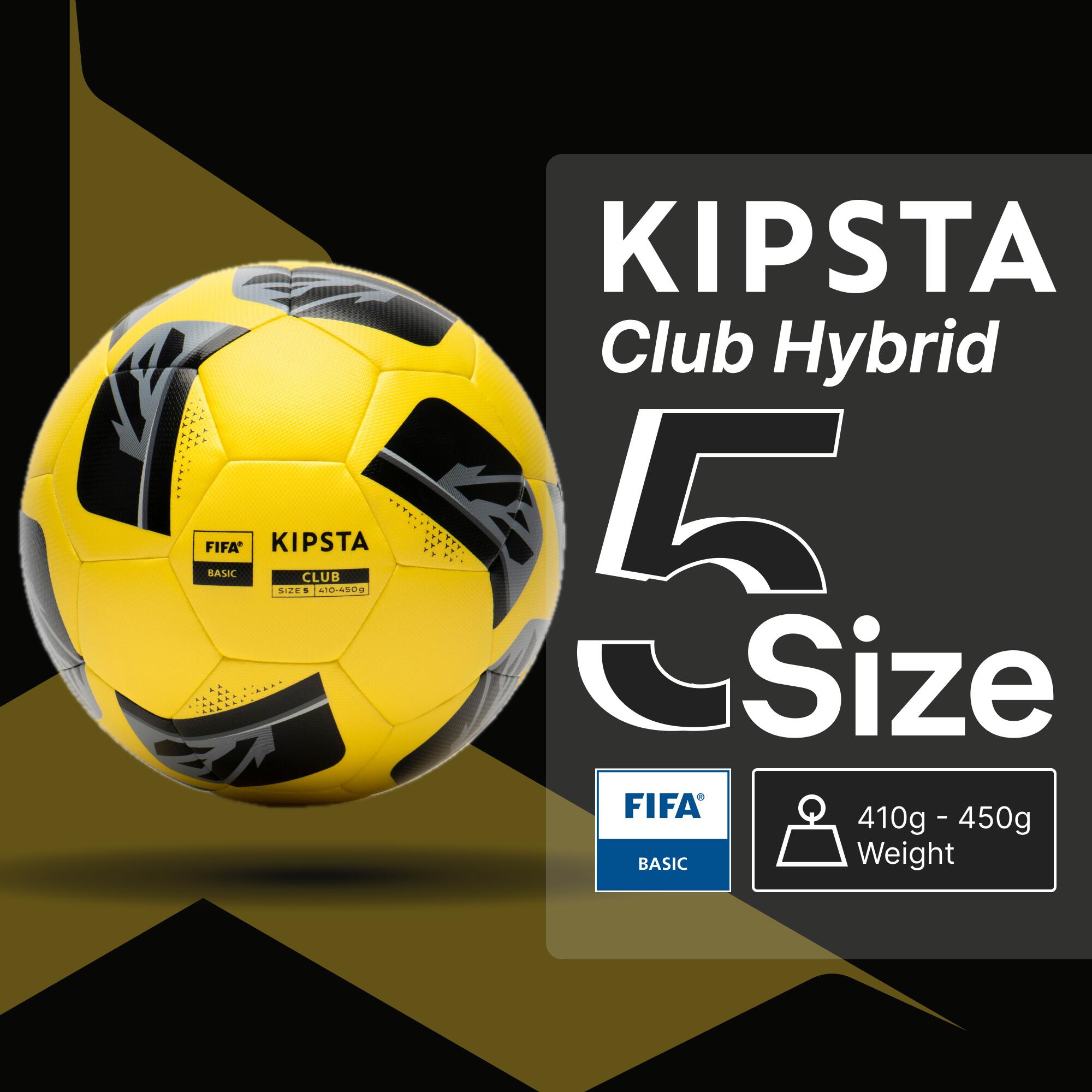 Size 5 FIFA Basic Football Club Hybrid - Yellow