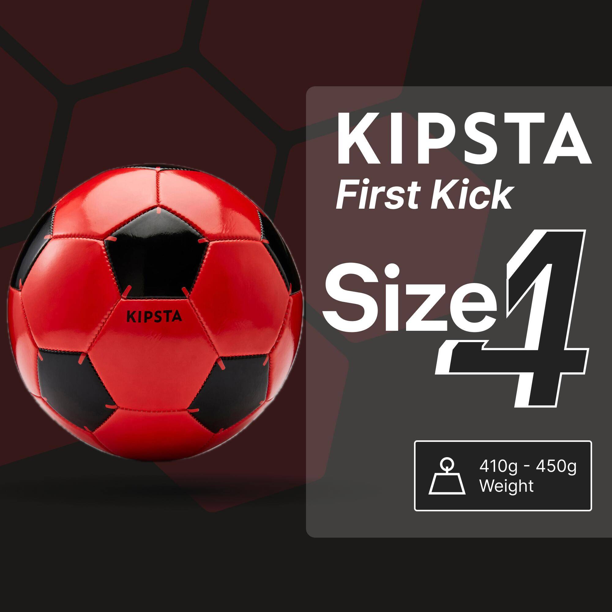 Football Ball Training Size 4 Age 8 to12 years First Kick Red -  2