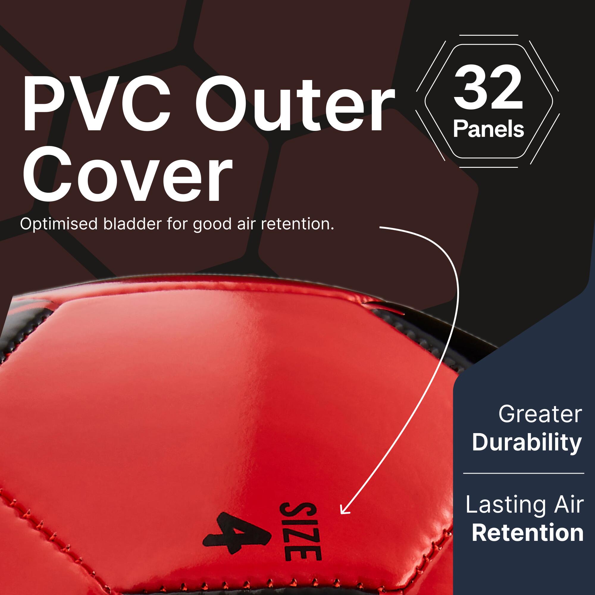 Football Ball Training Size 4 Age 8 to12 years First Kick Red