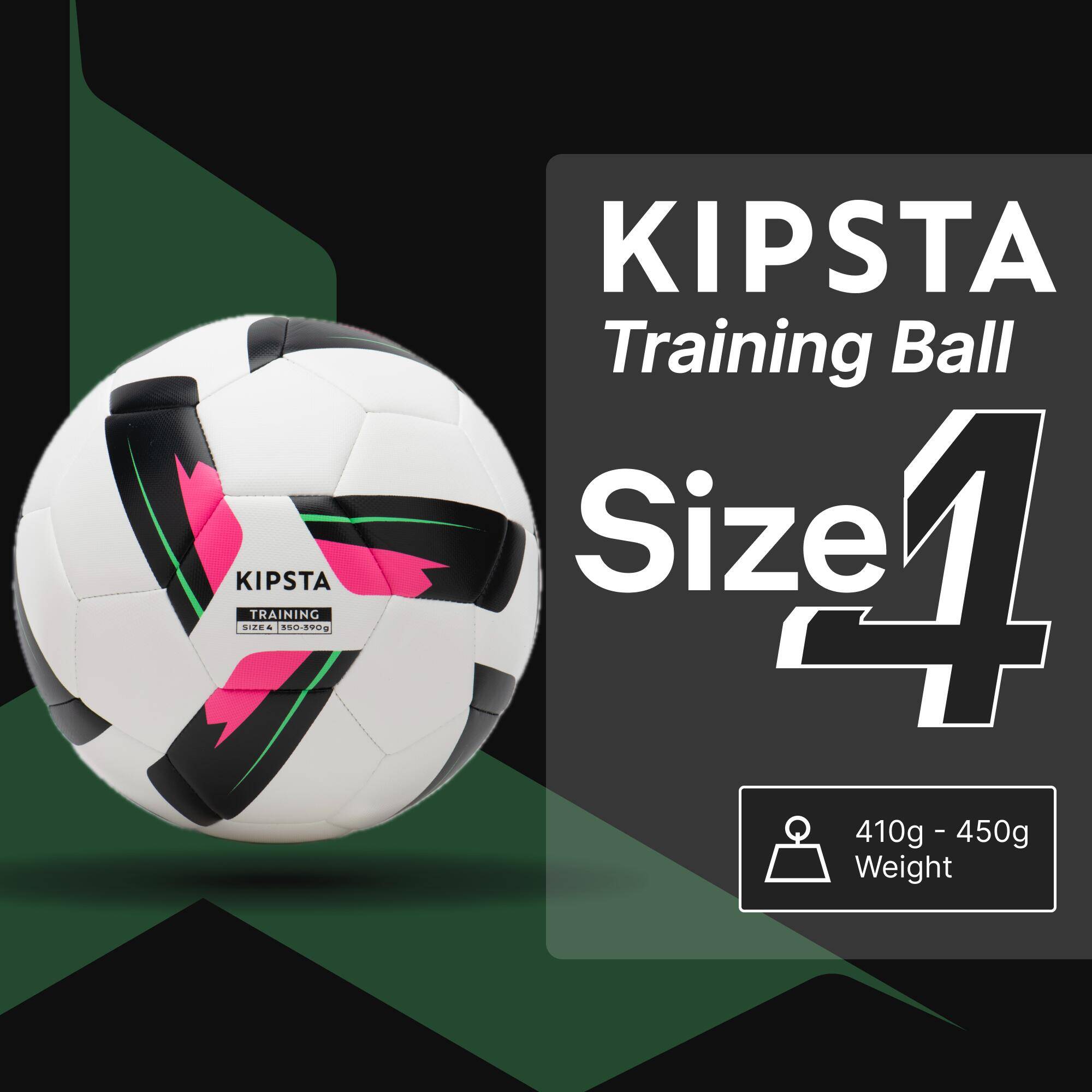 Size 4 Machine-Stitched Football Training Ball - White -  2