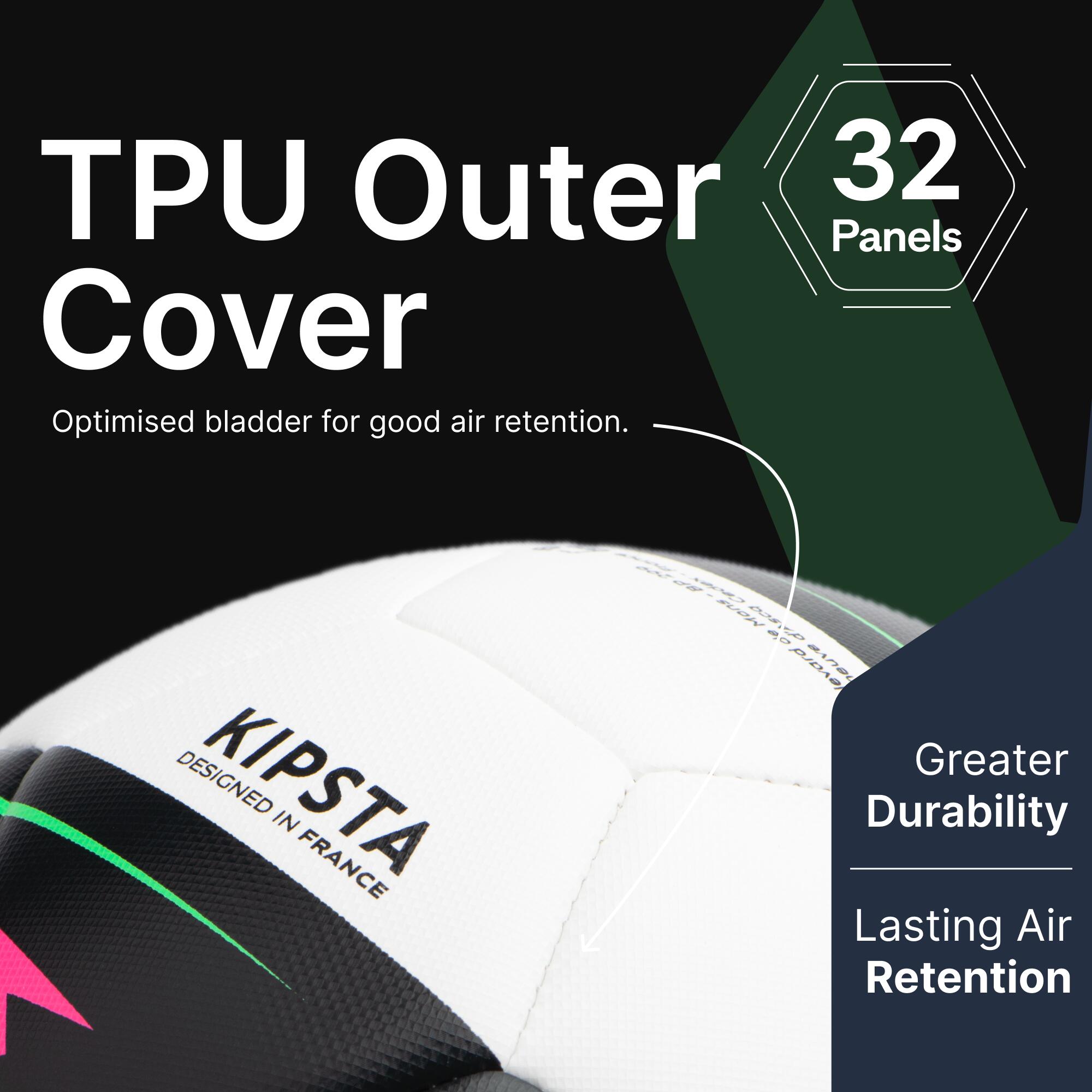 Size 4 Machine-Stitched Football Training Ball - White