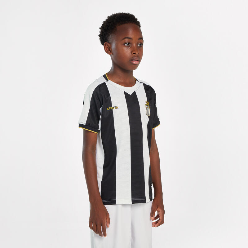 MAILLOT ROYAL CHARLEROI SC DOMICILE 24/25 ENFANT BLANC RAYÉ NOIR