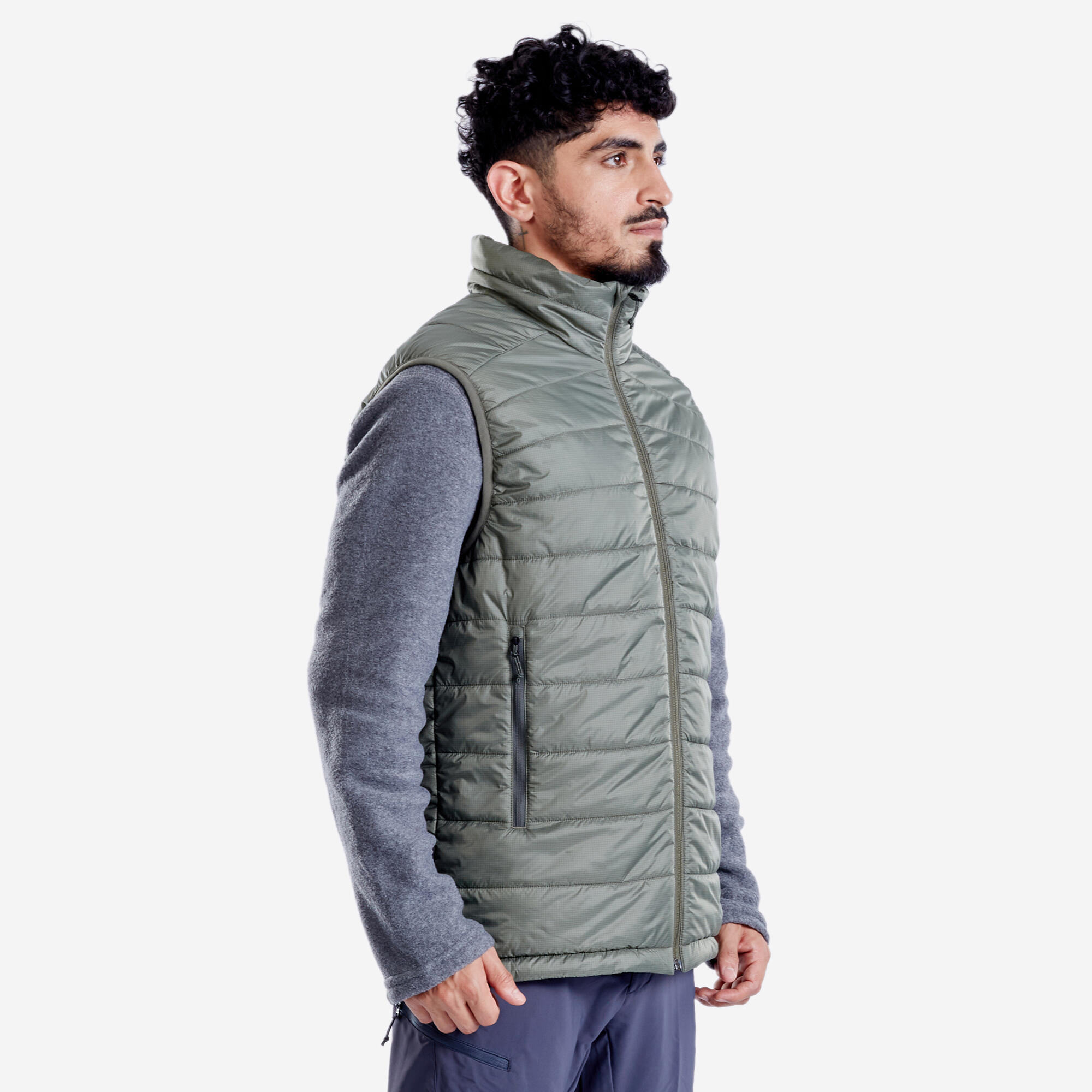 Men Padded Gilet - MT100 Khaki