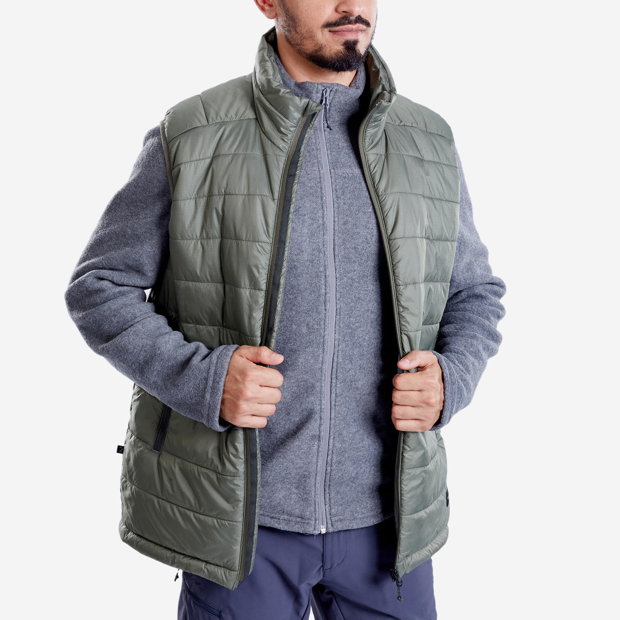 Men Padded Gilet - MT100 Khaki