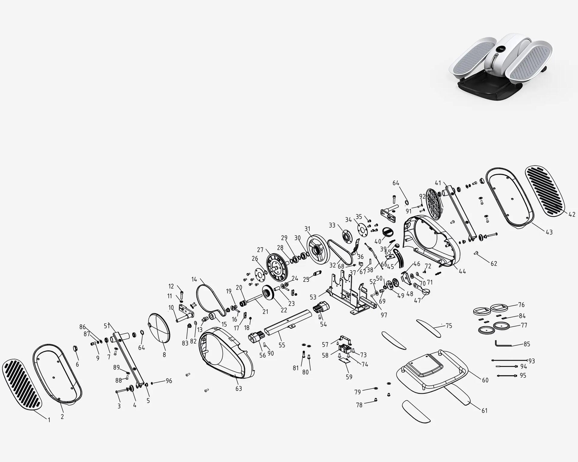 Montage, onderhoud en reparatie Active Desk mini-crosstrainer Domyos Decathlon 8800587
