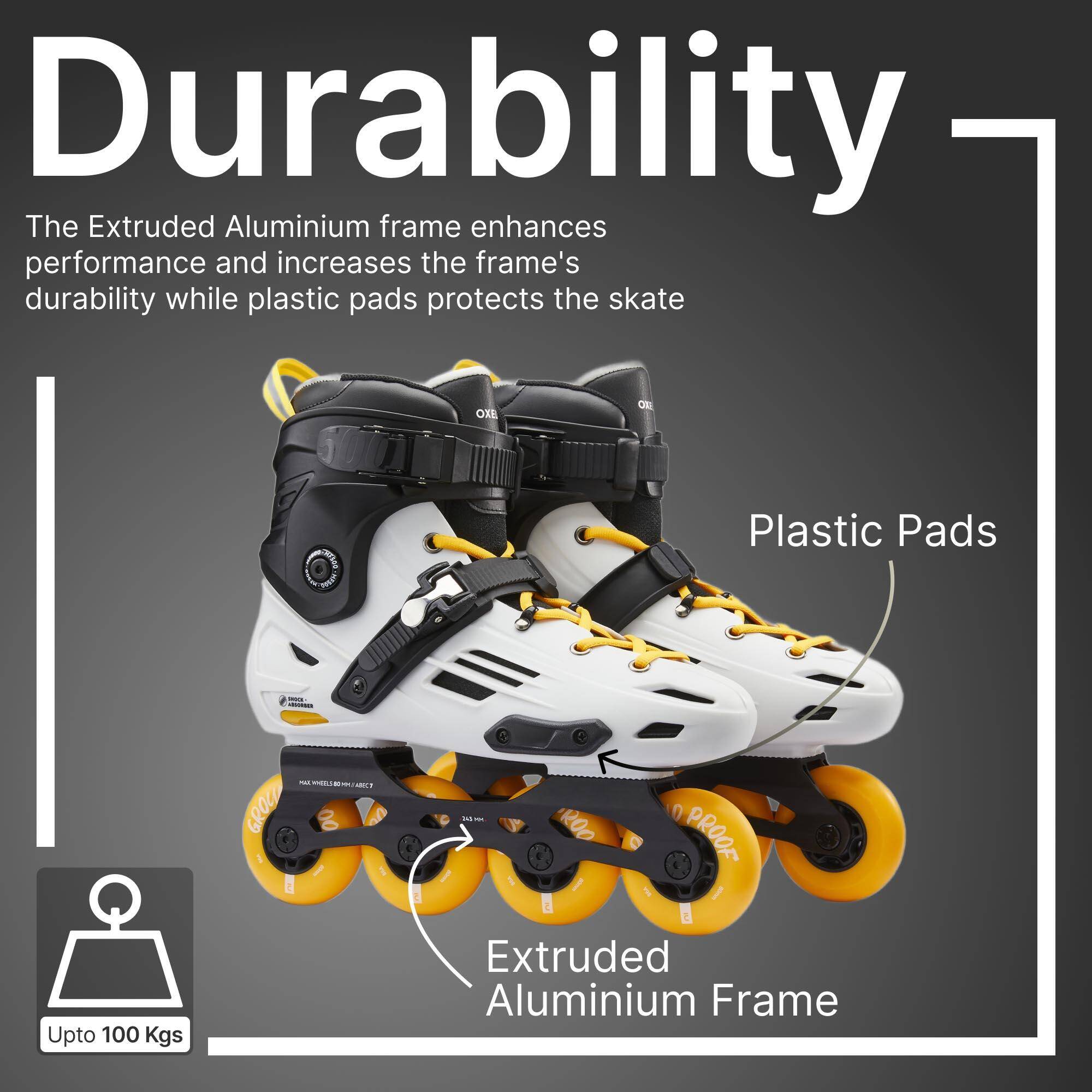 Adult Skating Shoes Inline MF 500 White -  4