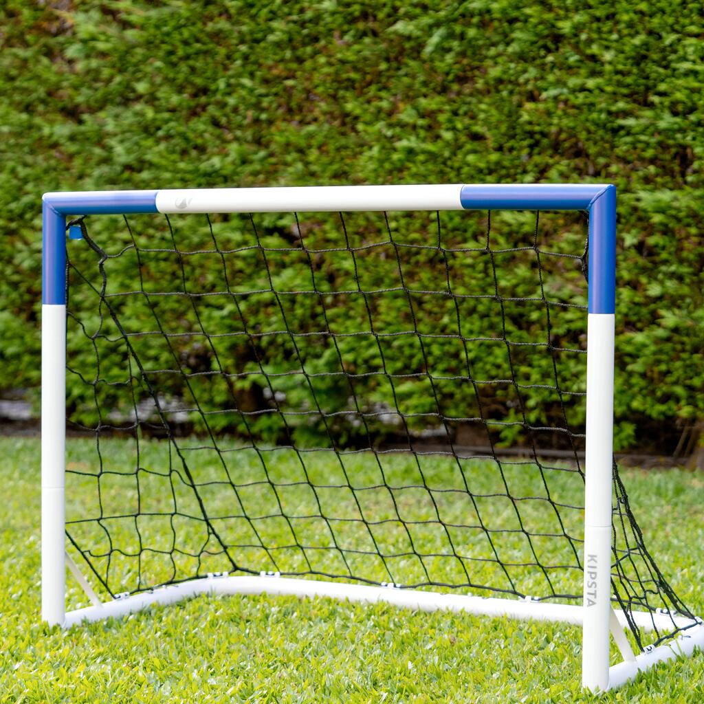 3x2ft Small Metal Football Goal - White/Blue