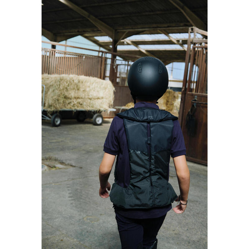Vestă protecție Airbag echitație Negru Copii