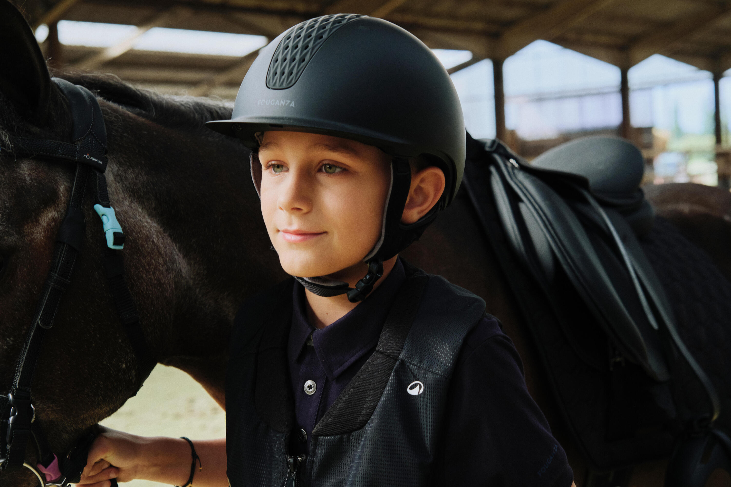 Gilet de protection Airbag équitation Junior Noir 25/46