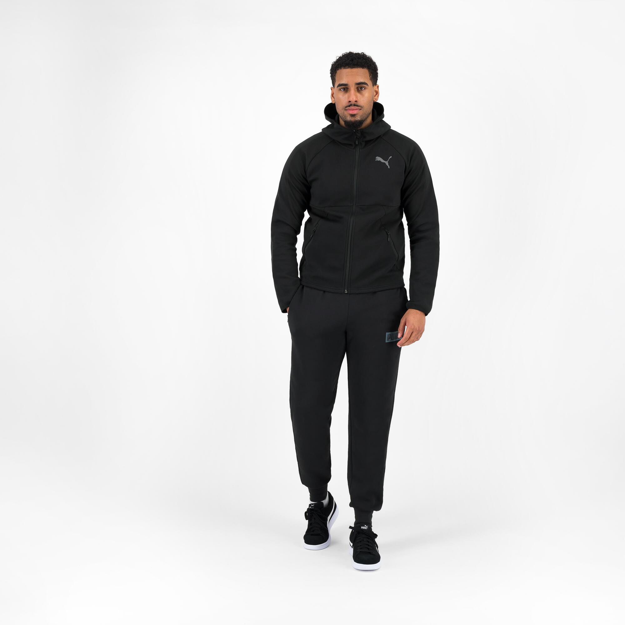 Men's black zip-up hoodie PUMA Active