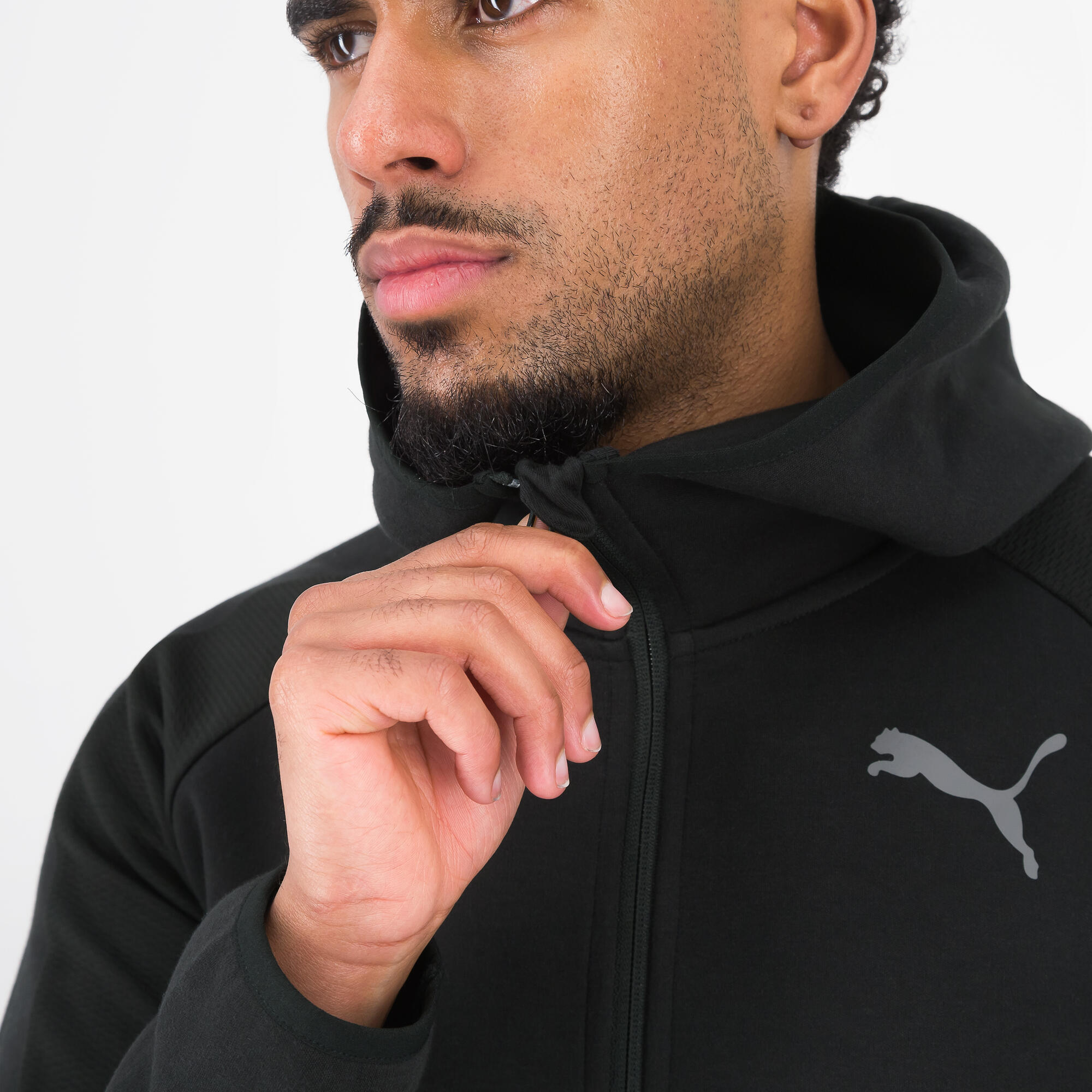 Men's black zip-up hoodie PUMA Active