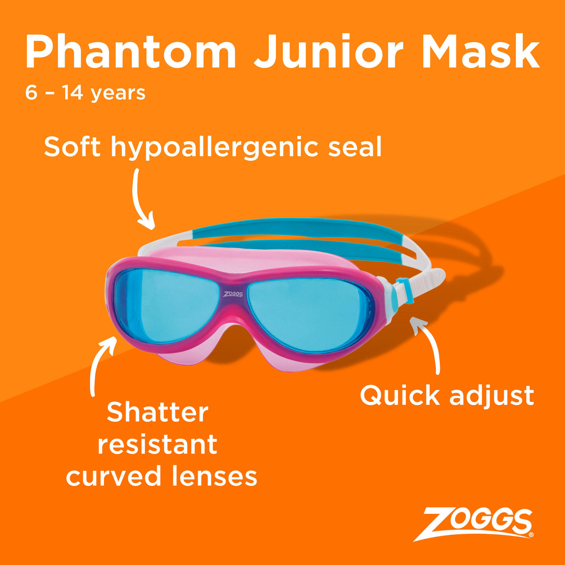 ZOGGS Phantom Junior Mask Pink