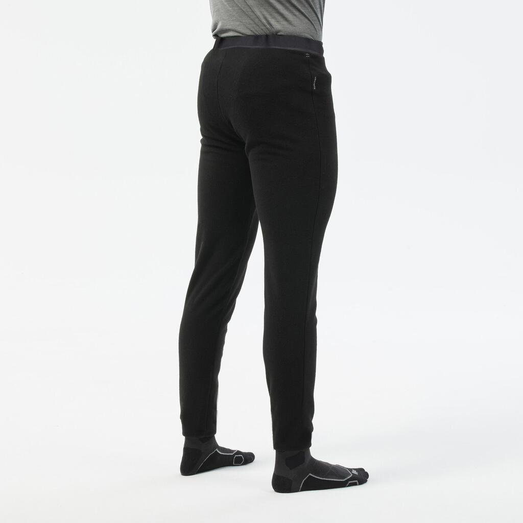 Men’s fleece trekking tights, MH100 - Black