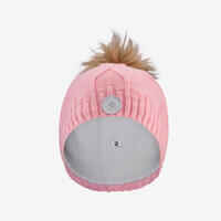 Adult Virgin Fur Cable-knit Hat - Pink